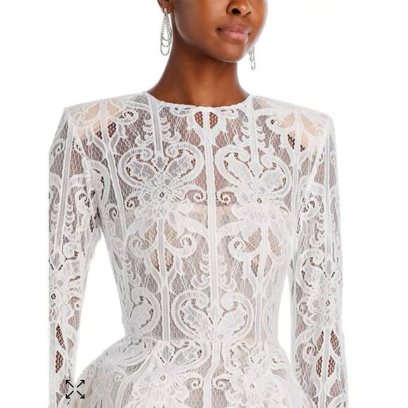 NWT BRONX & BANCO Structured Casey Lace Fit & Flare Scalloped Hem Mini Dress M - Picture 2 of 16